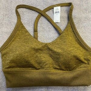 NWT OFFLINE by Aerie The Hugger Ribbed Longline Sports Bra - Olive - S
